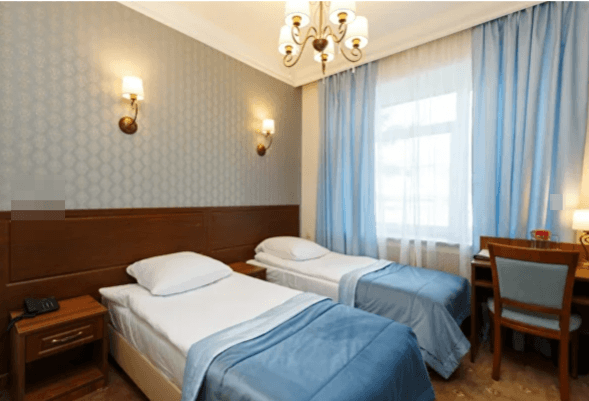 Гостиница Северная , Петрозаводск вид номера с двумя раздельными кроватями.png