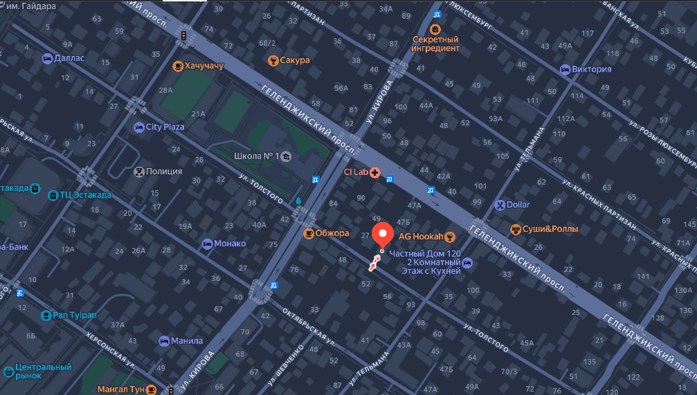 Гостевой дом Натали в Геленджике на карте.png